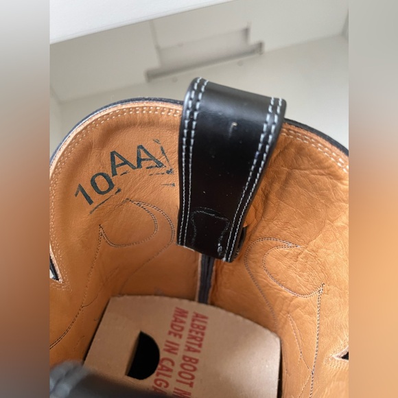 NWT Alberta Boot Black Cowhide Leather Cowboy Western Boots Women Size 10 US - Picture 5 of 8